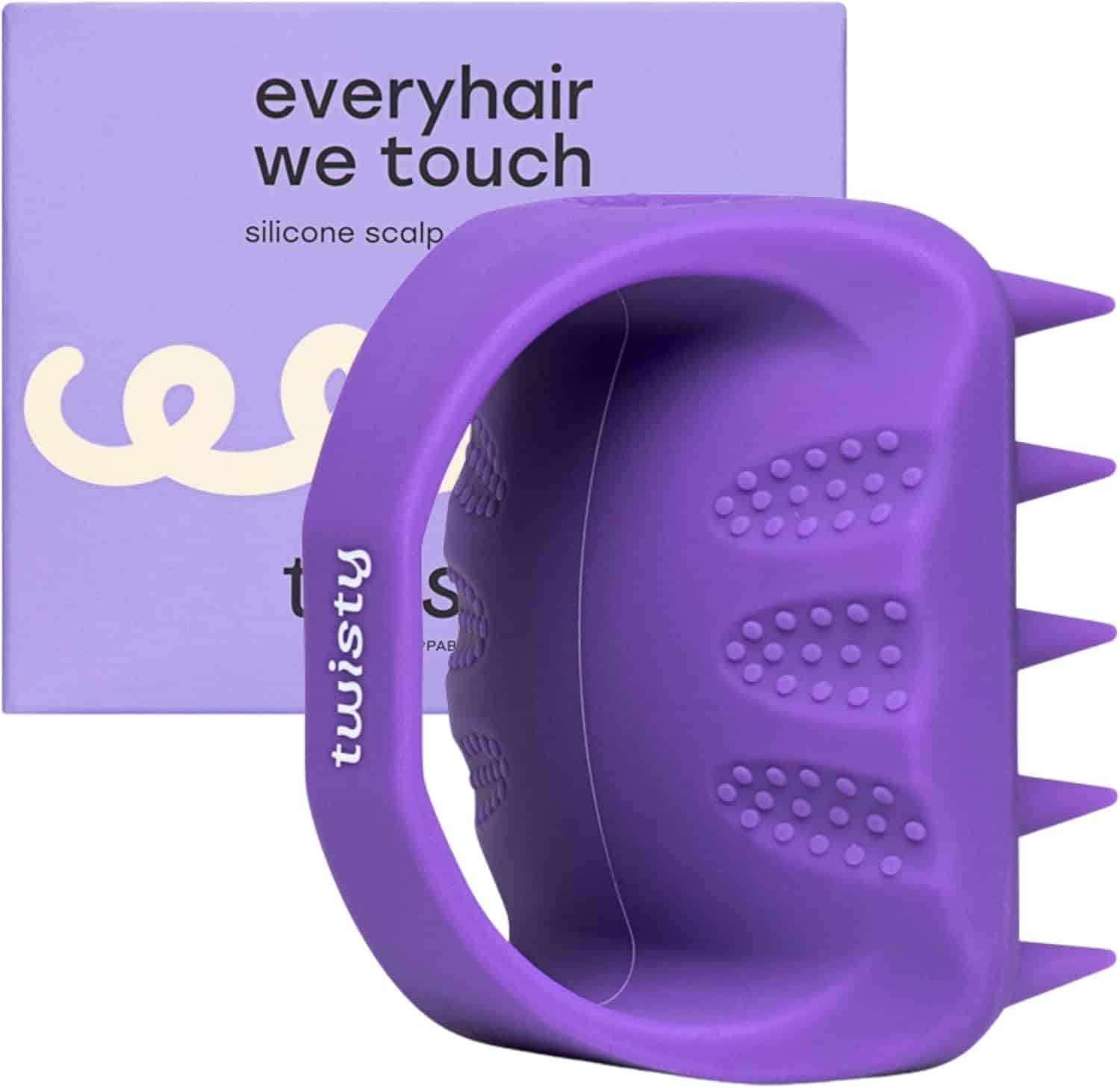 Масажор за скалп Twisty Everyhair We Touch от мек силикон за стимулиране на микроциркулацията, почистване на скалпа и подпомагане растежа на косата